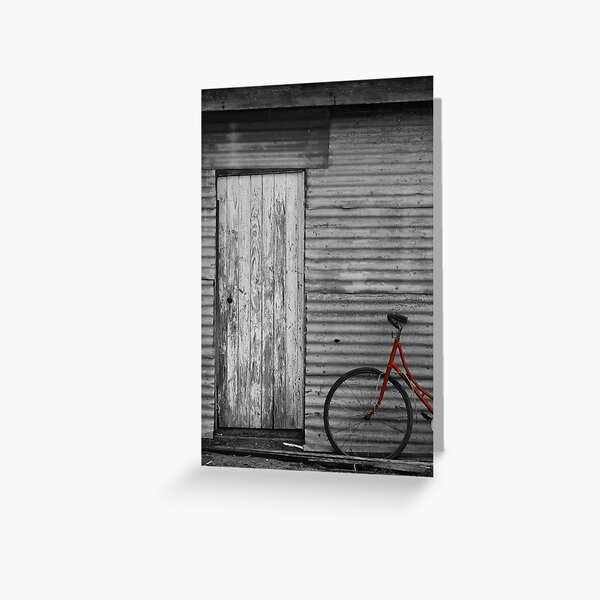 Waiting Red Bike Greeting Card