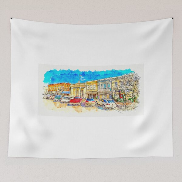 Item preview, Historical buildings on the North Tennessee Street in downtown Mckinney, Texas designed and sold by NickoPrints.