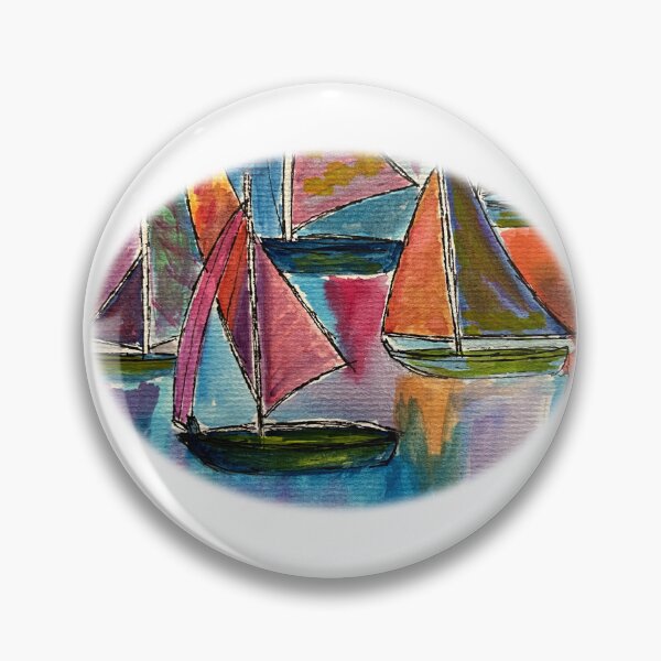 Item preview, SAIL AWAY WATERCOLOR PRINT - flat oval design designed and sold by BWBConcepts.