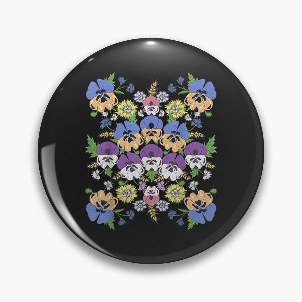 Item preview, Pansies Floral Vintage Gardening Ukrainian Vyshyvanka Style designed and sold by AnitaJGreenspan.