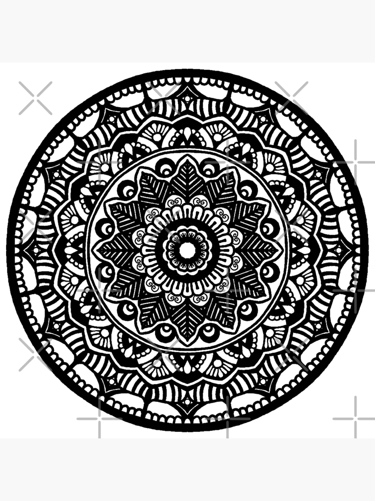 Aperçu 2 sur 2. Carte postale avec l'œuvre Mandala Design # 5 créée et vendue par RockingJ.