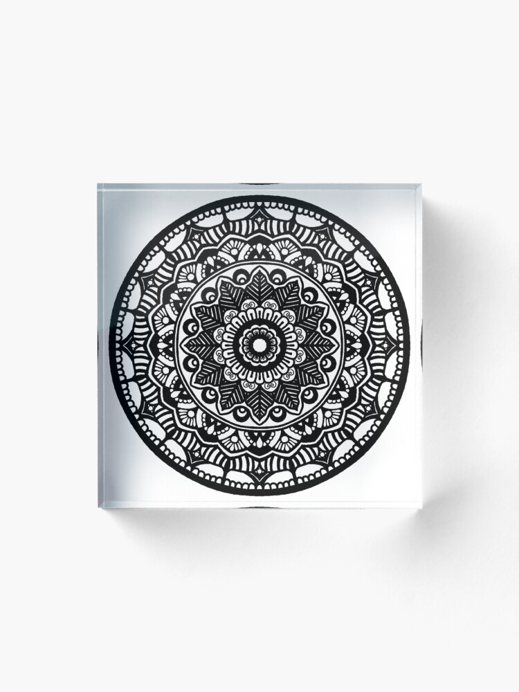 Thumbnail 1 of 5, Acrylic Block, Mandala Design #5 designed and sold by RockingJ.