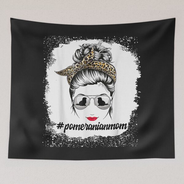 Item preview, Pomeranian Dog Mom Bleached Messy Bun Leopard Women designed and sold by AnitaJGreenspan.