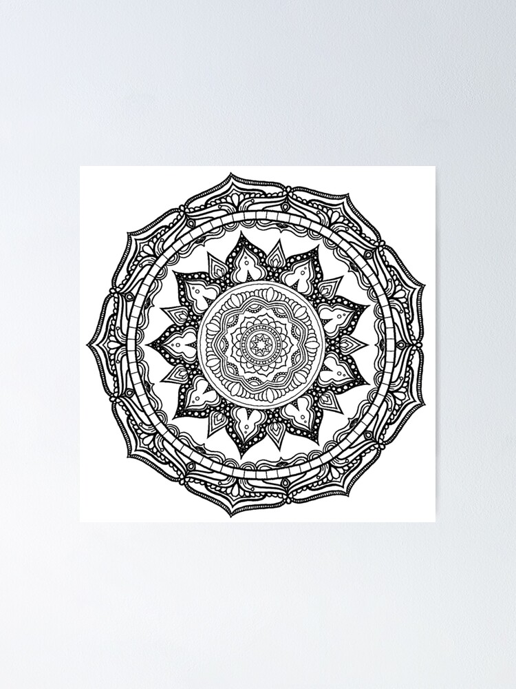 Thumbnail 1 of 3, Poster, Mandala Design #4 designed and sold by RockingJ.