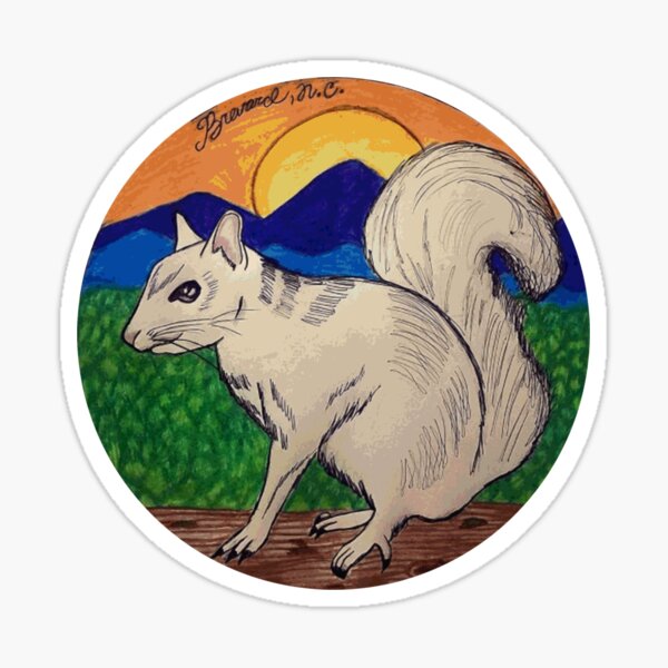Brevard NC White Squirrel Sticker