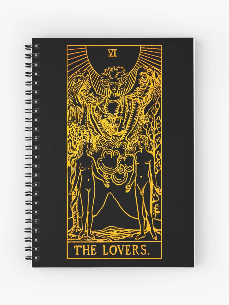 The Lovers Tarot Card | Gold And Black | Major Arcana Of The