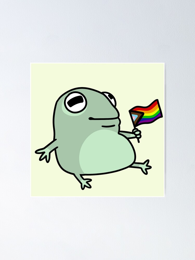 Frog With Lgbtq Flag Poster By Spadesir Redbubble