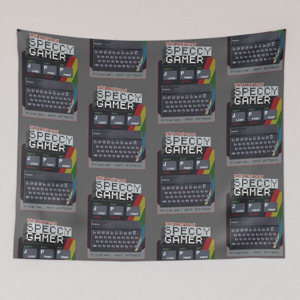 Item preview, Old School Speccy Gamer -  Program: Ant Attack |  Sinclair ZX Spectrum Personal Computer - 80s Retro Game - Rubber Keyboard designed and sold by RetroTeeStudio.