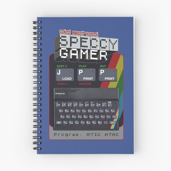 Item preview, Old School Speccy Gamer -  Program: Atic Atac |  Sinclair ZX Spectrum Personal Computer - 80s Retro Game - Rubber Keyboard designed and sold by RetroTeeStudio.