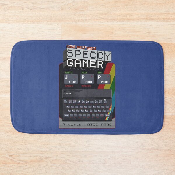 Item preview, Old School Speccy Gamer -  Program: Atic Atac |  Sinclair ZX Spectrum Personal Computer - 80s Retro Game - Rubber Keyboard designed and sold by RetroTeeStudio.