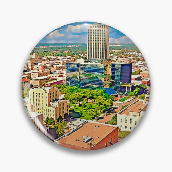 Item preview, Downtown Amarillo skyline - watercolor painting designed and sold by NickoPrints.