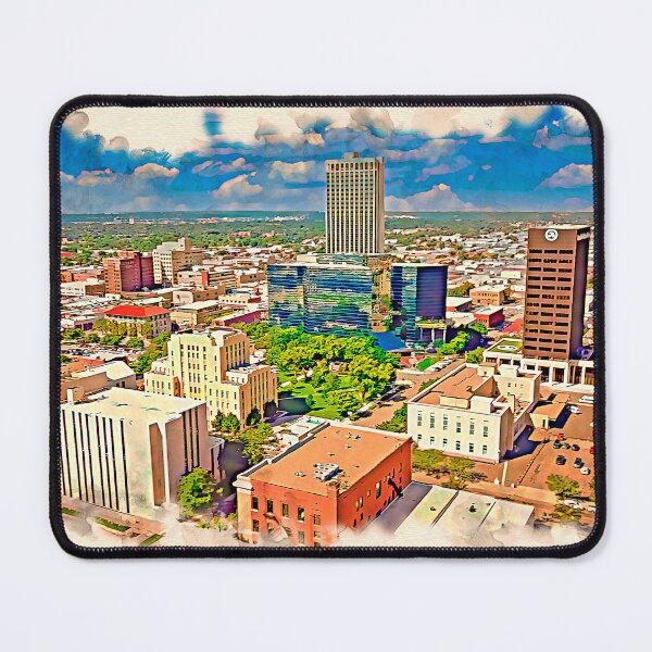 Item preview, Downtown Amarillo skyline - watercolor painting designed and sold by NickoPrints.