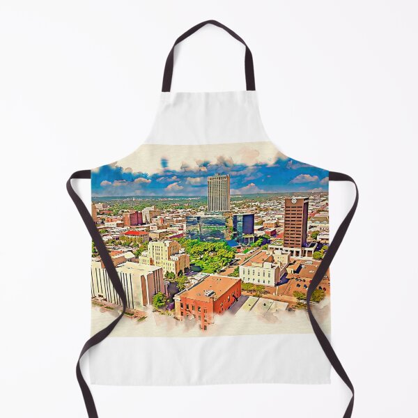 Item preview, Downtown Amarillo skyline - watercolor painting designed and sold by NickoPrints.