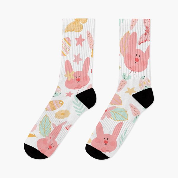 Item preview, Easter Bunnies with Eggs, Butterflies and Flowers (orange) designed and sold by Dorina Larsdotter.