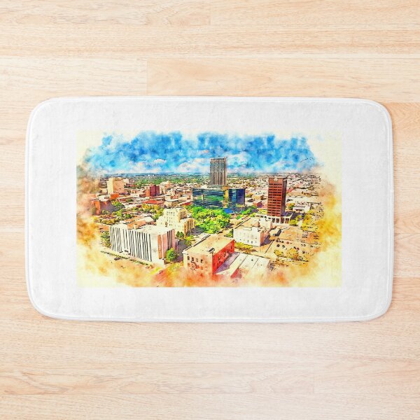 Item preview, Downtown Amarillo skyline - pen and watercolor designed and sold by NickoPrints.