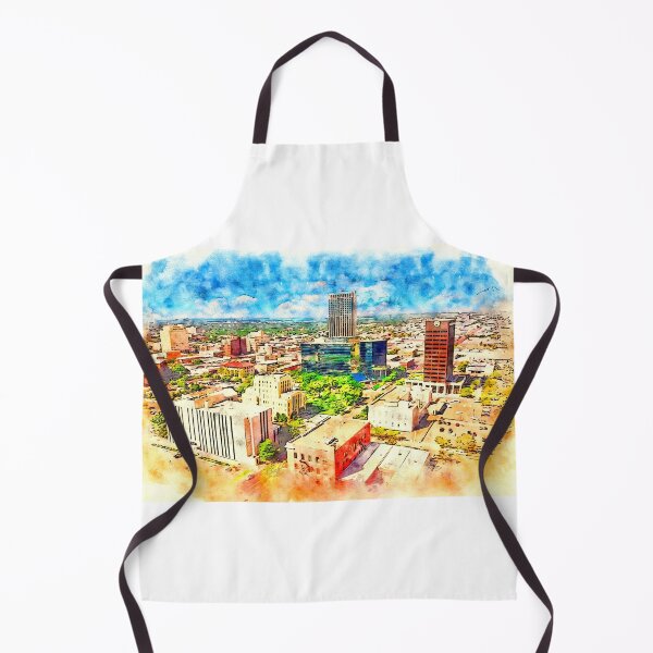 Item preview, Downtown Amarillo skyline - pen and watercolor designed and sold by NickoPrints.