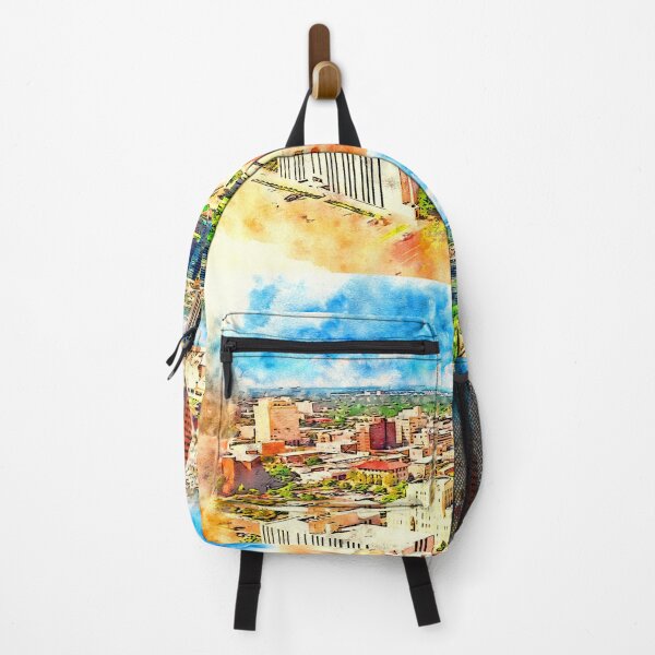 Item preview, Downtown Amarillo skyline - pen and watercolor designed and sold by NickoPrints.