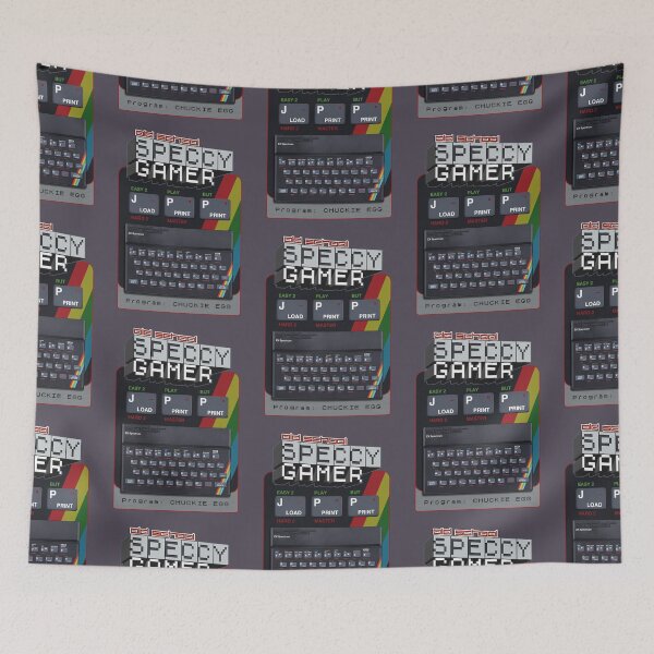 Item preview, Old School Speccy Gamer -  Program: Chuckie Egg |  Sinclair ZX Spectrum Personal Computer - 80s Retro Game - Rubber Keyboard designed and sold by RetroTeeStudio.