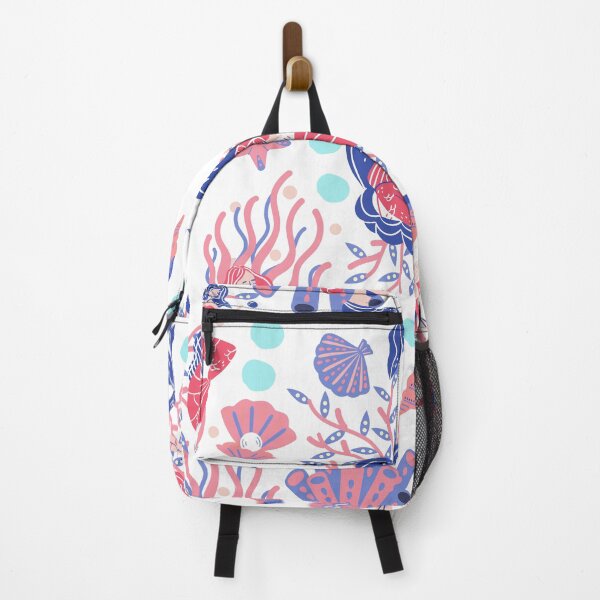 Item preview, Mermaids Swimming in the Ocean with Shells (red-blue) designed and sold by Dorina Larsdotter.