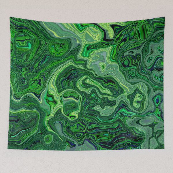 Item preview, Green Malachite  Abstract Psychedelic Swirl Liquid Pattern designed and sold by IraNiva.