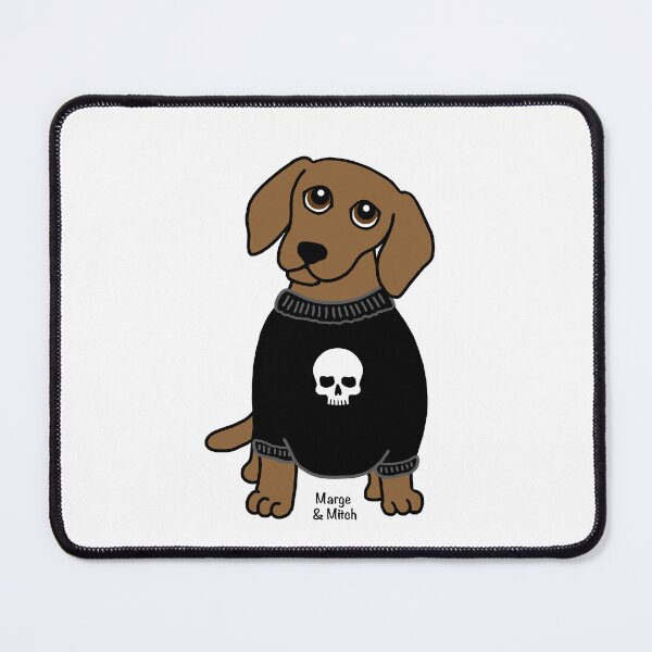 Artikelvorschau, Niedlicher Dackel-Wurst-Hund mit gotischem Schädel-Pullover entworfen und verkauft von Scat the cat.