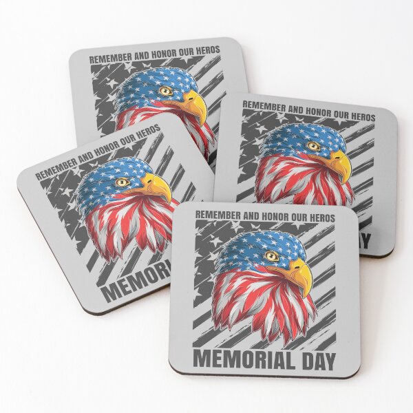 Item preview, Bald Eagle Memorial Day American Flag Remember and Honor Our Heros designed and sold by CharJens.