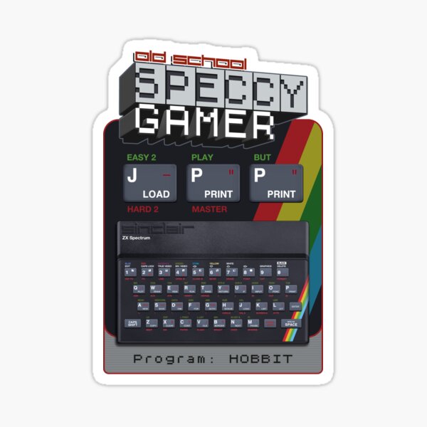 Item preview, Old School Speccy Gamer -  Program: Hobbitt  |  Sinclair ZX Spectrum Personal Computer - 80s Retro Game - Rubber Keyboard designed and sold by RetroTeeStudio.