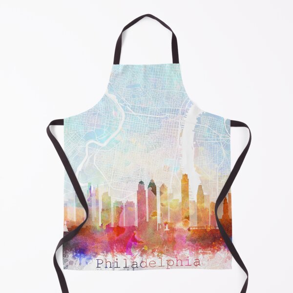 Item preview, Philadelphia Skyline Map Watercolor Print by Zouzounio Art designed and sold by zouzounioart.