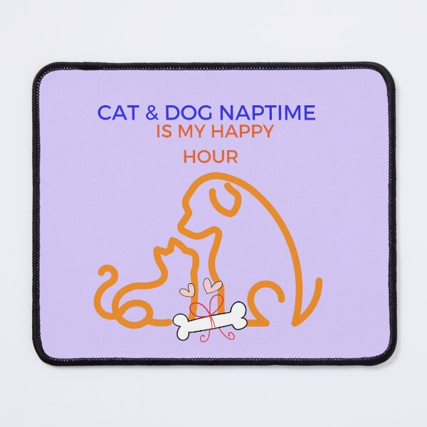 Item preview, Cute Cat and Dog Is My Happy Hour - for Cat lovers/Dog Lovers/Adult & Kids designed and sold by haRexia.