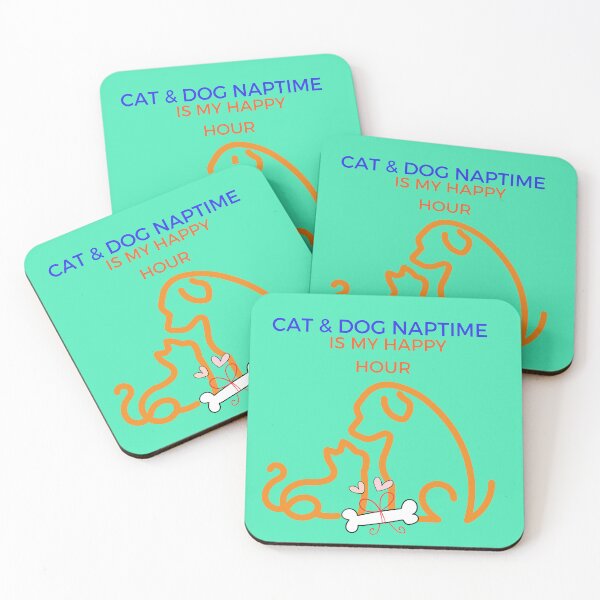 Item preview, Cute Cat and Dog Is My Happy Hour - for Cat lovers/Dog Lovers/Adult & Kids designed and sold by haRexia.