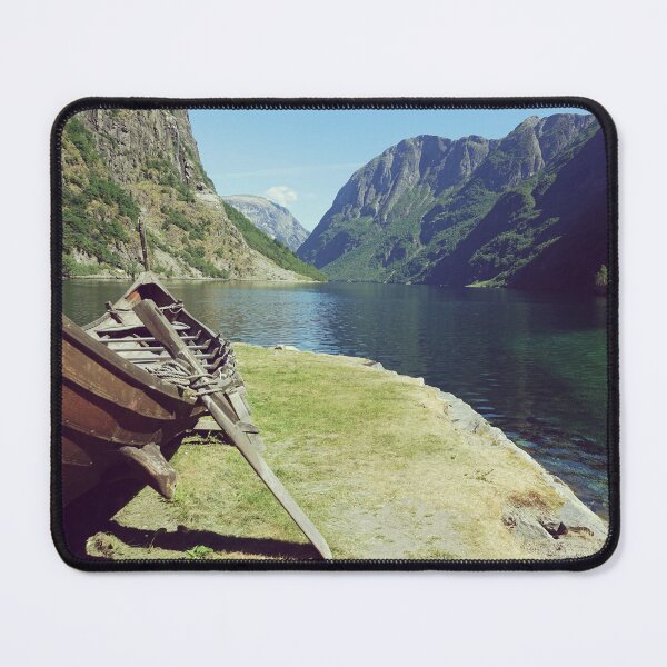 Item preview, Viking boat by the fjord in Norway  designed and sold by CarolinaReina.