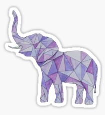 Purple Geometric Elephant Sticker