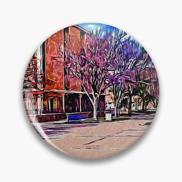 Item preview, The clock tower at the Amarillo College's Washington Street campus - impressionist painting designed and sold by NickoPrints.
