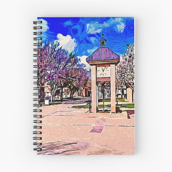 Item preview, The clock tower at the Amarillo College's Washington Street campus - impressionist painting designed and sold by NickoPrints.