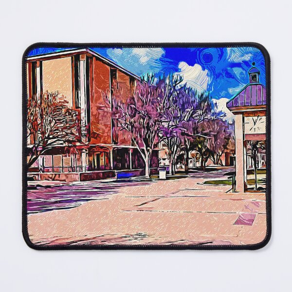 Item preview, The clock tower at the Amarillo College's Washington Street campus - impressionist painting designed and sold by NickoPrints.
