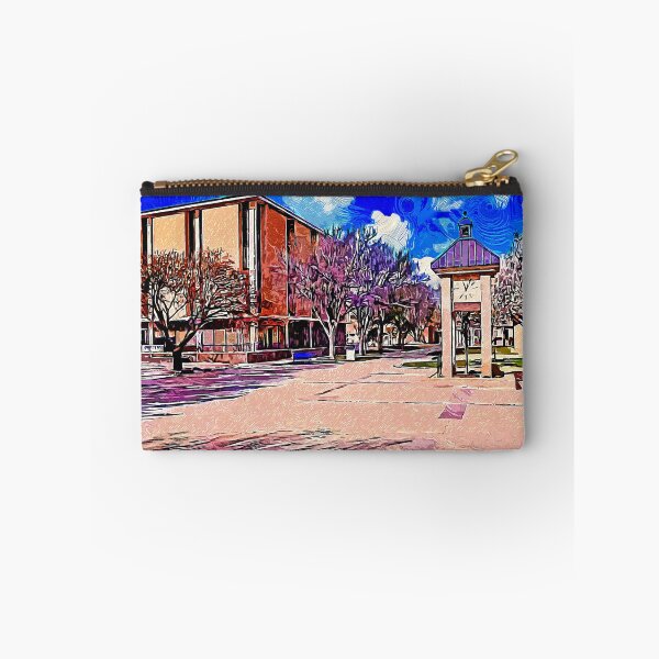 Item preview, The clock tower at the Amarillo College's Washington Street campus - impressionist painting designed and sold by NickoPrints.