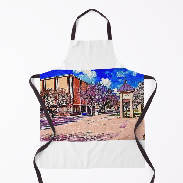 Item preview, The clock tower at the Amarillo College's Washington Street campus - impressionist painting designed and sold by NickoPrints.