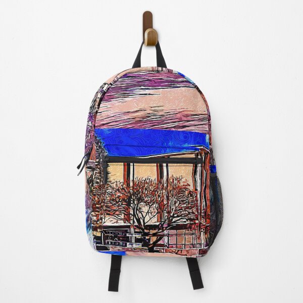 Item preview, The clock tower at the Amarillo College's Washington Street campus - impressionist painting designed and sold by NickoPrints.