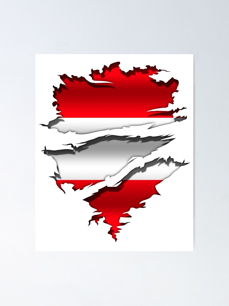Poster Österreich-Flagge 