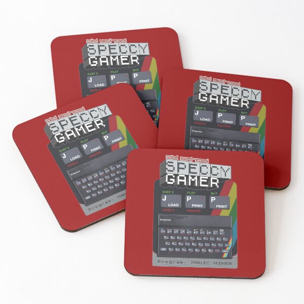 Item preview, Old School Speccy Gamer -  Program: Manic Miner  |  Sinclair ZX Spectrum Personal Computer - 80s Retro Game - Rubber Keyboard designed and sold by RetroTeeStudio.