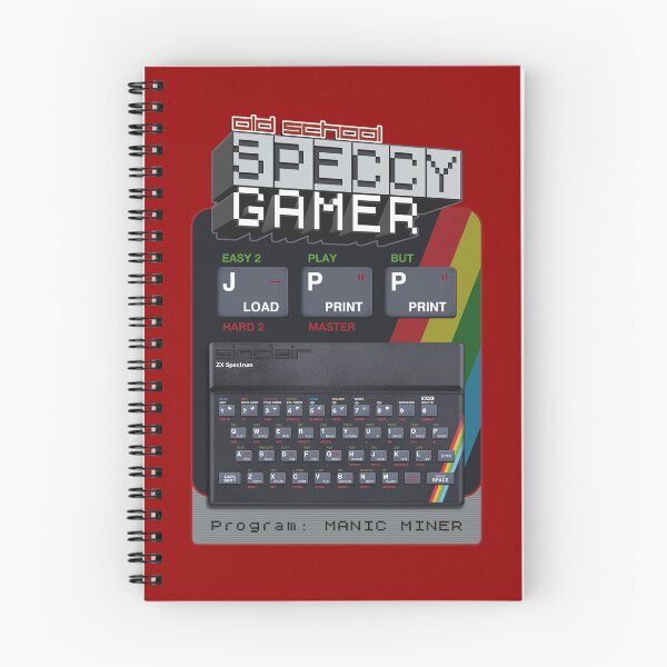 Item preview, Old School Speccy Gamer -  Program: Manic Miner  |  Sinclair ZX Spectrum Personal Computer - 80s Retro Game - Rubber Keyboard designed and sold by RetroTeeStudio.