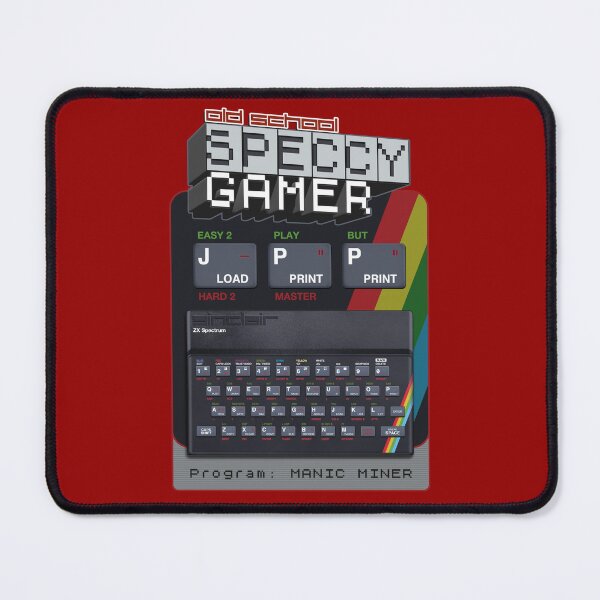 Item preview, Old School Speccy Gamer -  Program: Manic Miner  |  Sinclair ZX Spectrum Personal Computer - 80s Retro Game - Rubber Keyboard designed and sold by RetroTeeStudio.