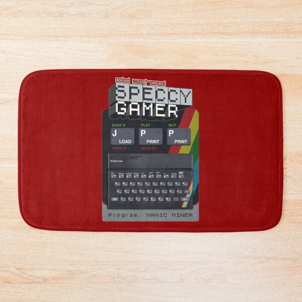 Item preview, Old School Speccy Gamer -  Program: Manic Miner  |  Sinclair ZX Spectrum Personal Computer - 80s Retro Game - Rubber Keyboard designed and sold by RetroTeeStudio.
