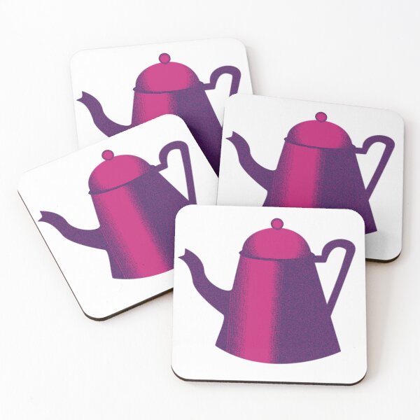 Item preview, Grunge Pink Etching Retro Coffee Tea Teapot designed and sold by Ankerd.