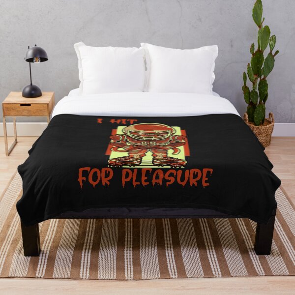Item preview, I Hit For Pleasure - Angry Cat Football Player Cartoon designed and sold by Cerkis.