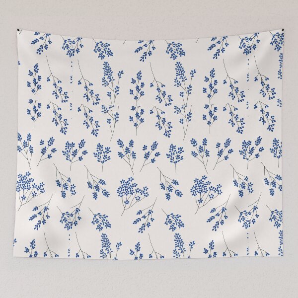 Item preview, Little White blue Flowers designed and sold by artbyrosse.
