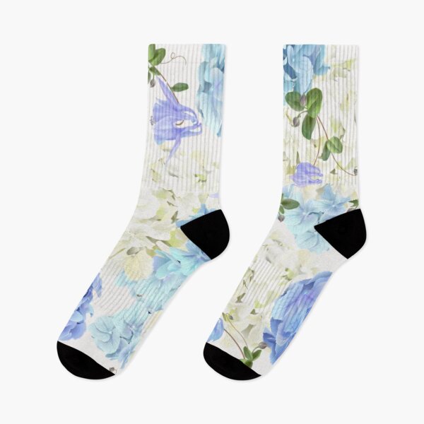 Item preview, Blue & White Hydrangea with Bluebells Floral Pattern designed and sold by WearWolfDesigns.
