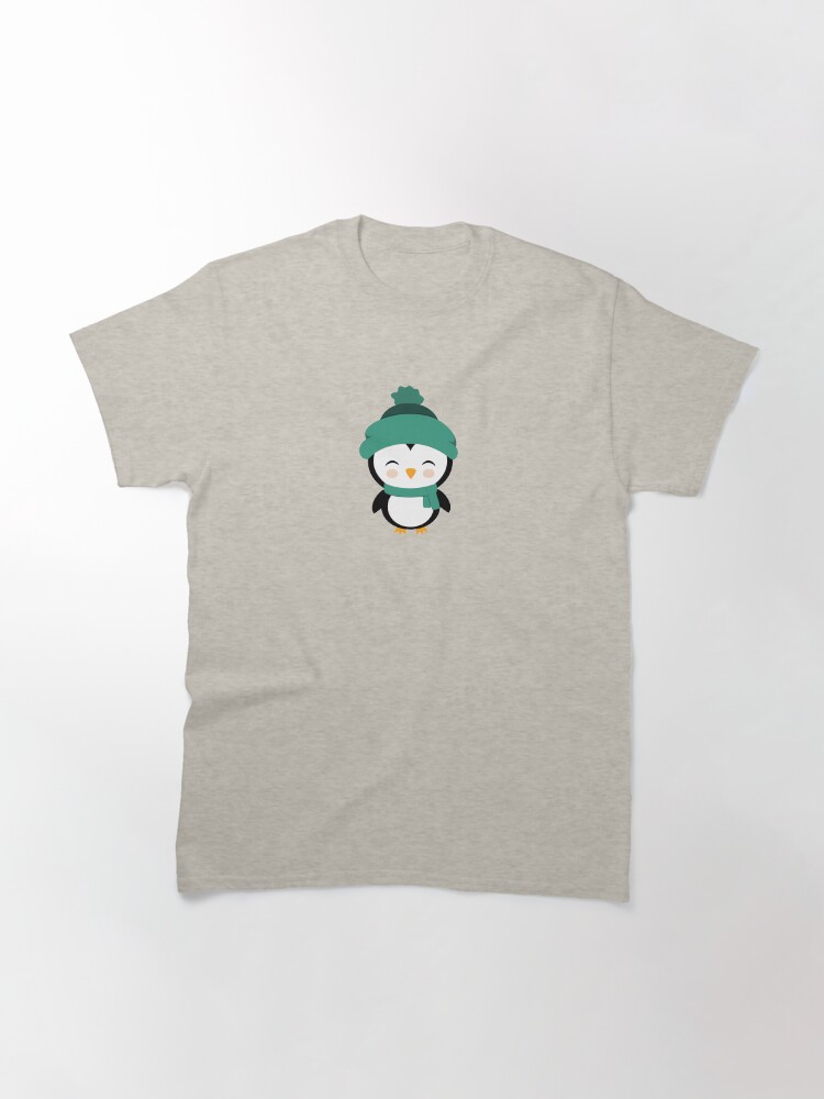 Thumbnail 3 of 7, Classic T-Shirt, Winter Penguin Design by JiggsFashion designed and sold by JiggsFashion.