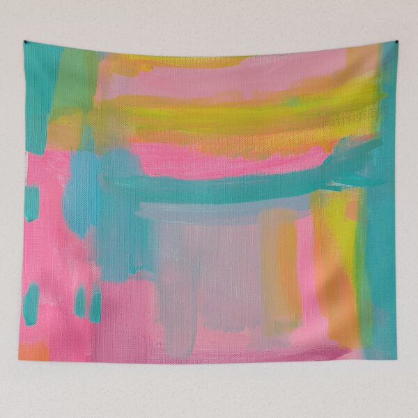 Item preview, Bold Pink Green and Yellow Abstract designed and sold by DanielleGensler.