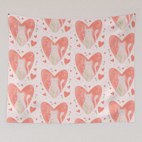 Item preview, Cat lover, cute cat with heart designed and sold by ArtbyPriscilla.
